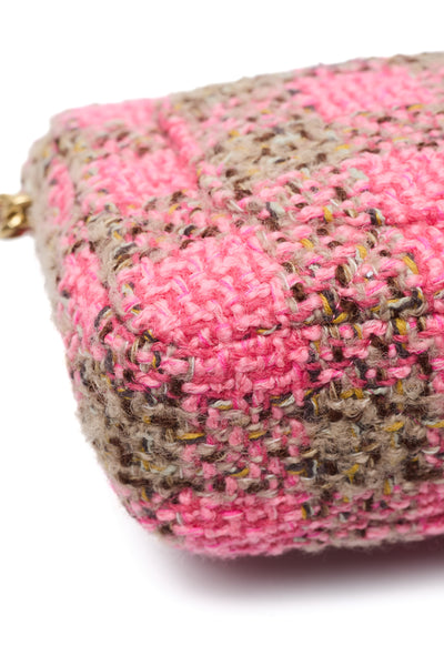 Chanel Brown and Pink Tweed CC Two-Way Bag
