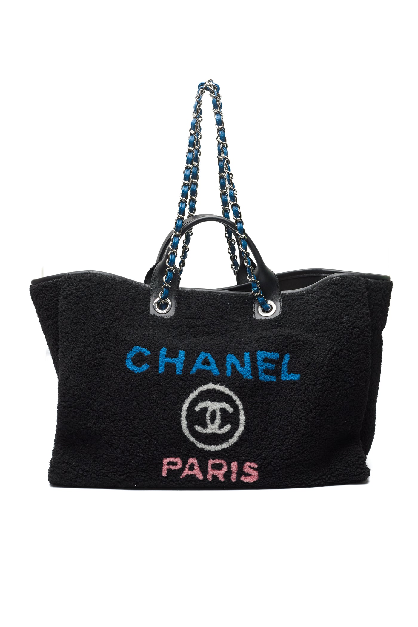 Chanel Black Shearling Large Deauville