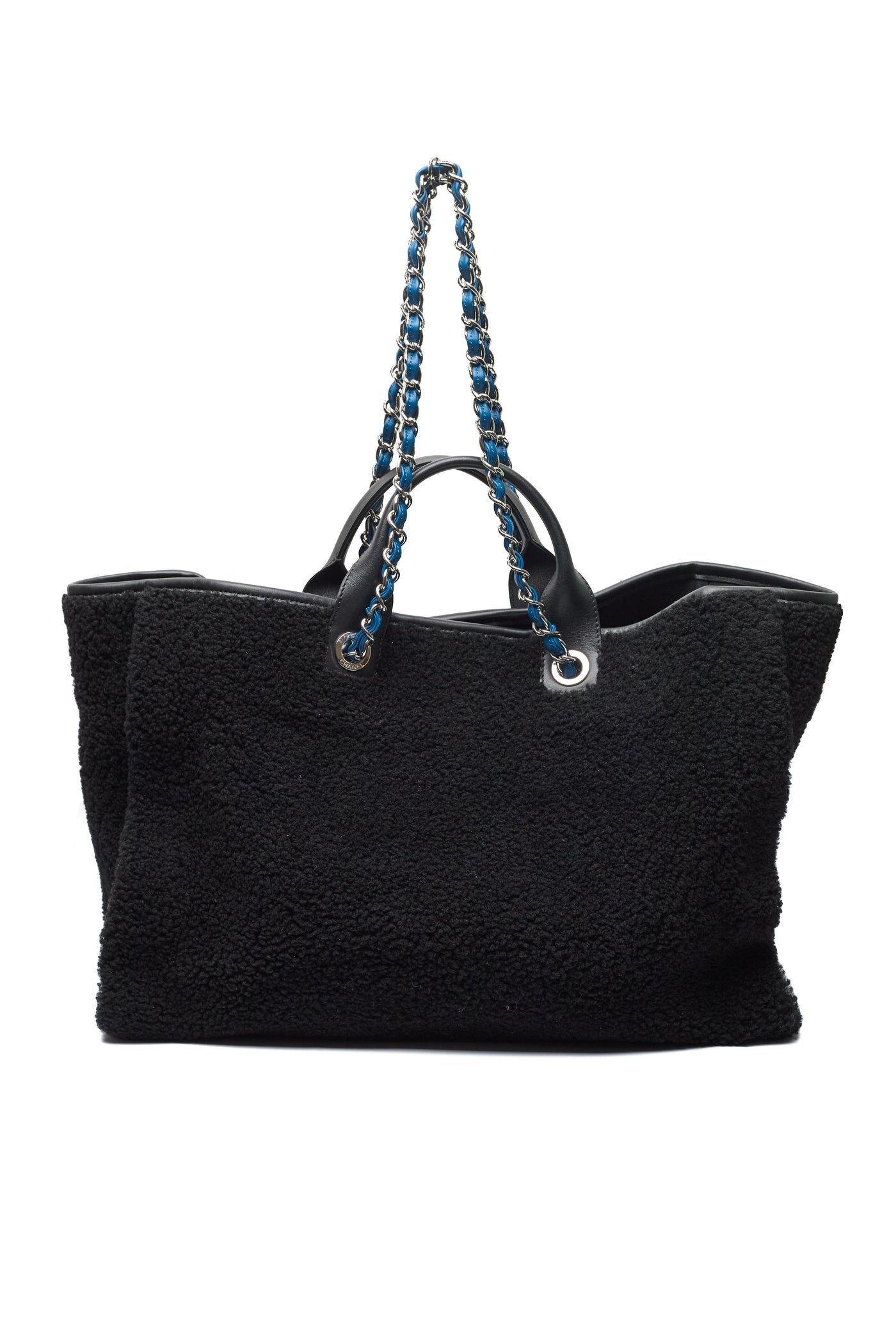 Chanel Black Shearling Large Deauville