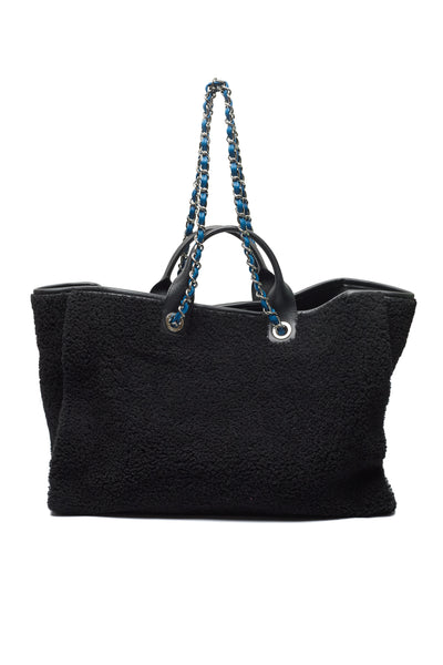 Chanel Black Shearling Large Deauville