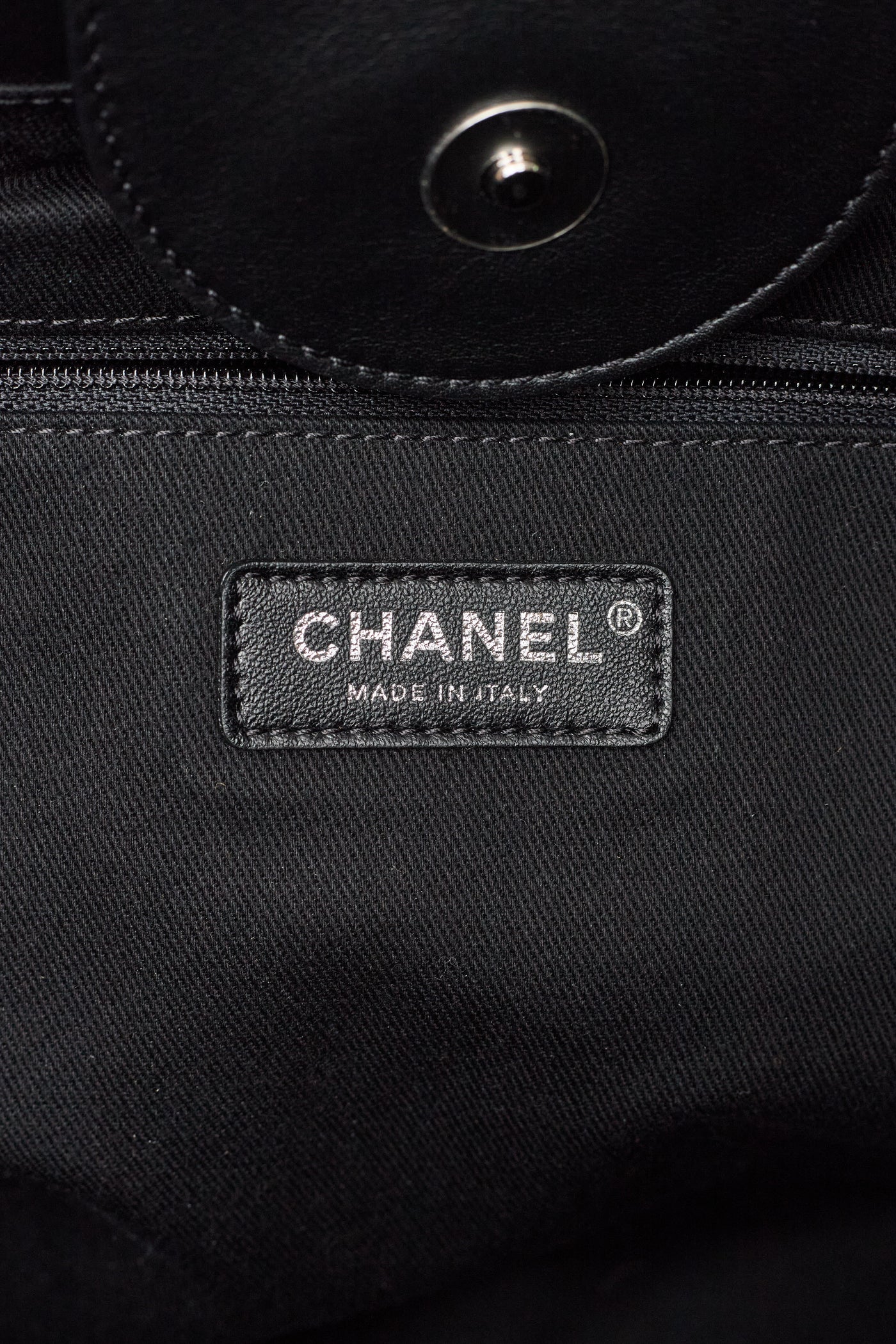 Chanel Black Shearling Large Deauville
