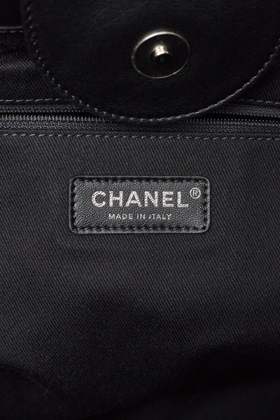 Chanel Black Shearling Large Deauville