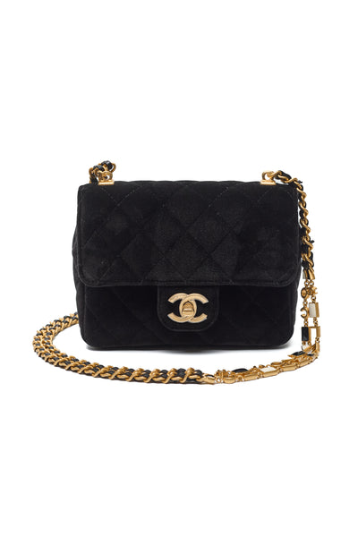 Chanel Double Chain Velvet Mini Flap Bag