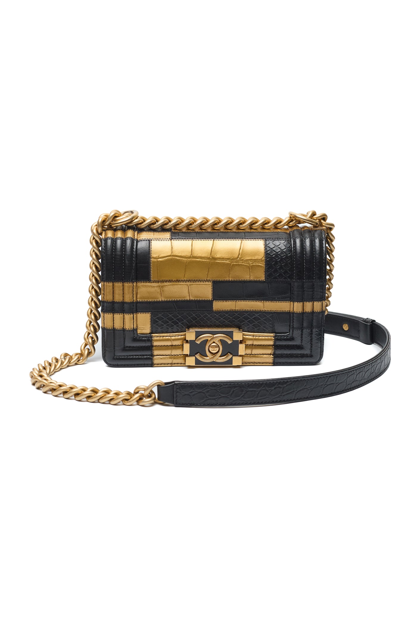 Chanel 2019 Pre-Fall Metier D'Arts Egyptian Collection Croc Embossed Small Boy Bag