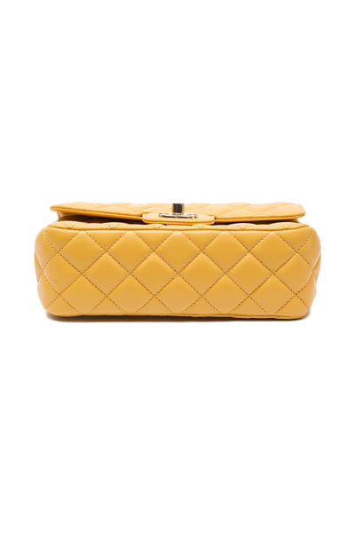 Chanel Yellow Lambskin Crystal Two Way Bag