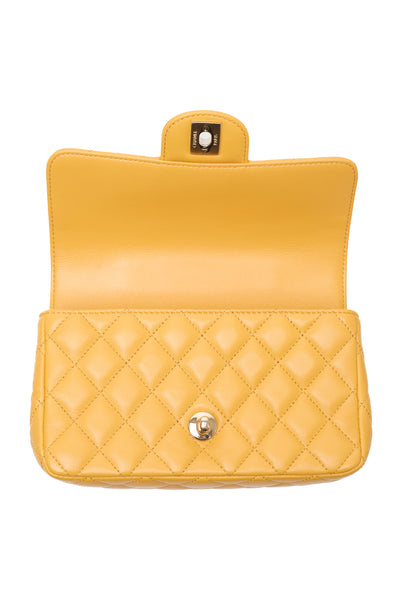 Chanel Yellow Lambskin Crystal Two Way Bag