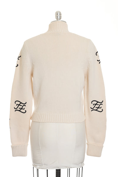 Fendi Cream Monogram Turtleneck