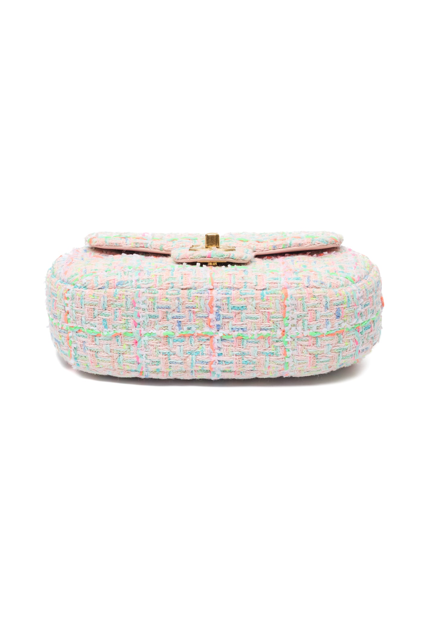 Chanel Neon and Pastel Tweed Two-Way Flap Bag