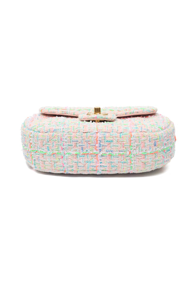 Chanel Neon and Pastel Tweed Two-Way Flap Bag