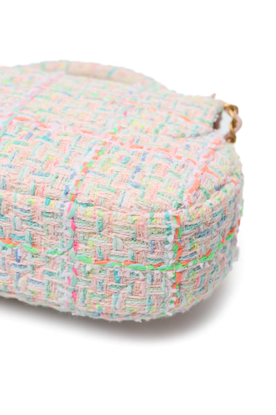 Chanel Neon and Pastel Tweed Two-Way Flap Bag