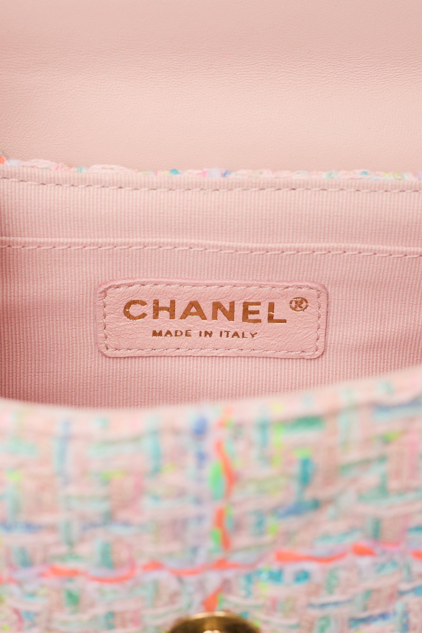 Chanel Neon and Pastel Tweed Two-Way Flap Bag