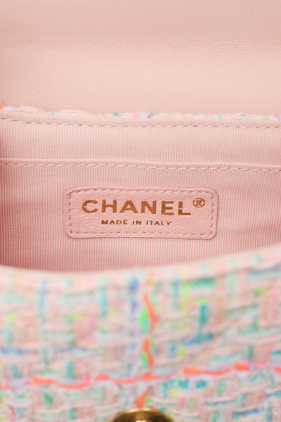 Chanel Neon and Pastel Tweed Two-Way Flap Bag