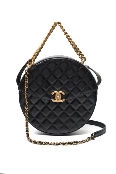 Chanel Round Medium Calfskin CC Flap Crossbody Bag