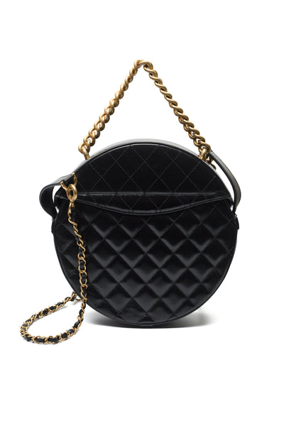 Chanel Round Medium Calfskin CC Flap Crossbody Bag