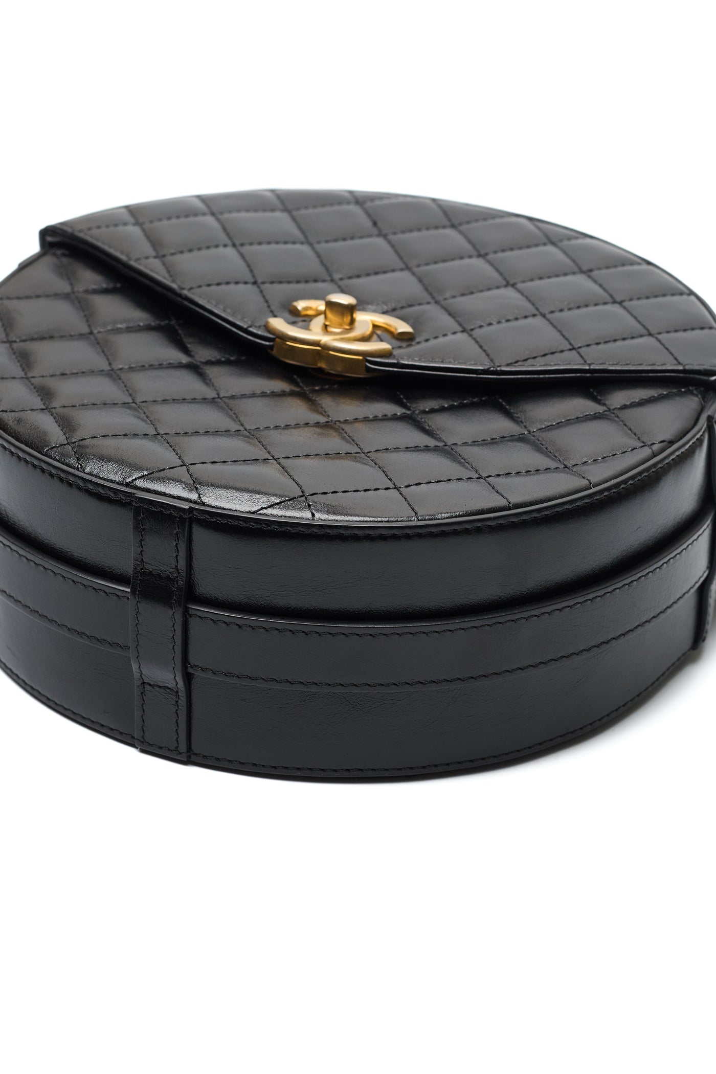 Chanel Round Medium Calfskin CC Flap Crossbody Bag