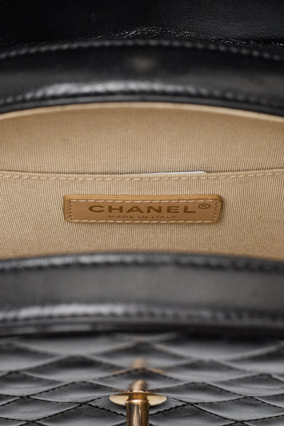 Chanel Round Medium Calfskin CC Flap Crossbody Bag