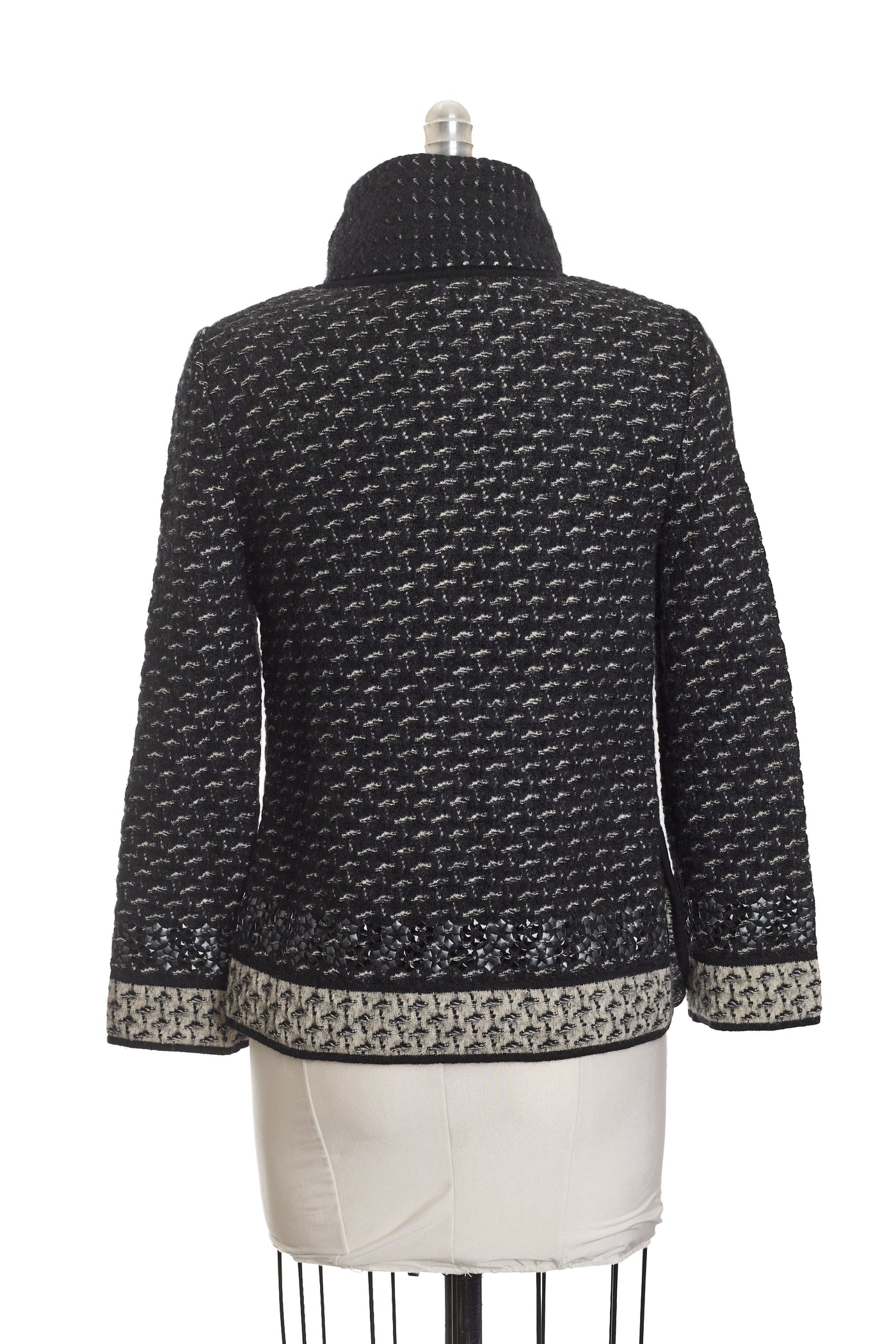 Chanel Cream and Black CC Zip UP
