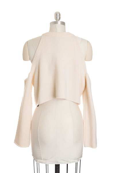 Balmain Cream Wool Chain Link Sweater