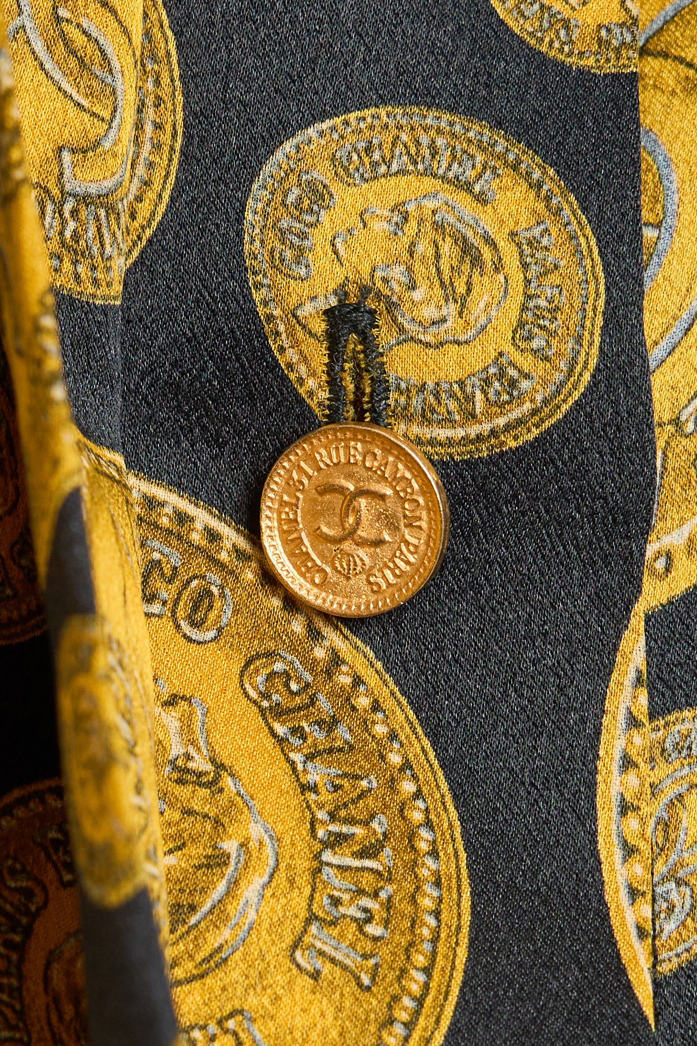 Chanel Vintage CC Coin Silk Blouse