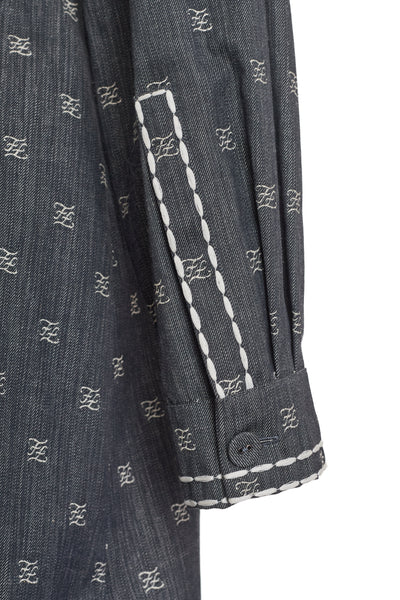Fendi Denim Monogram Midi Dress