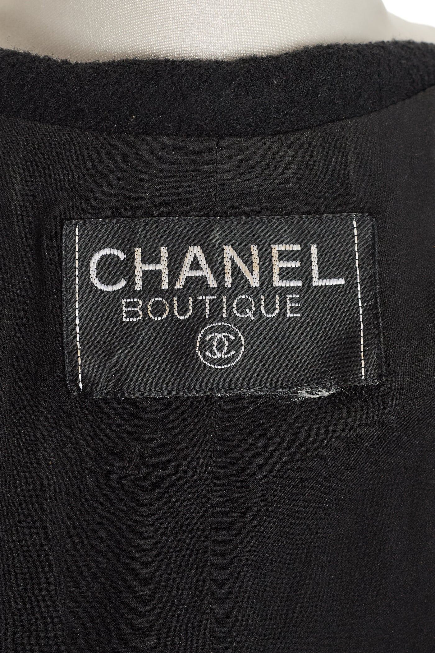 Chanel Vintage 1995 SS Runway Black Boucle Button Up Crop Top