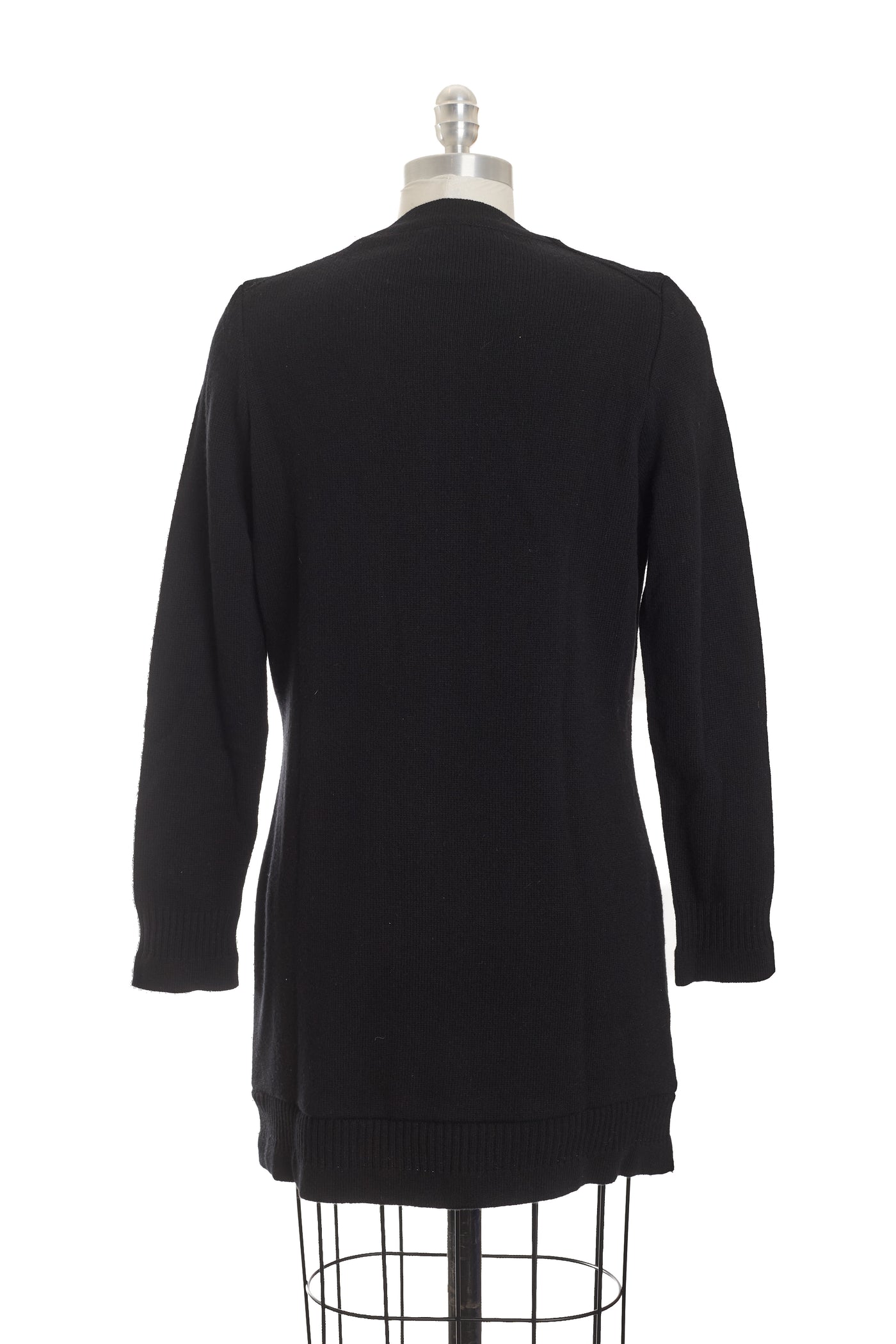 Chanel Black Cashmere Heart Button Cardigan