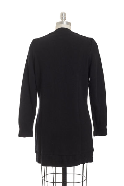 Chanel Black Cashmere Heart Button Cardigan