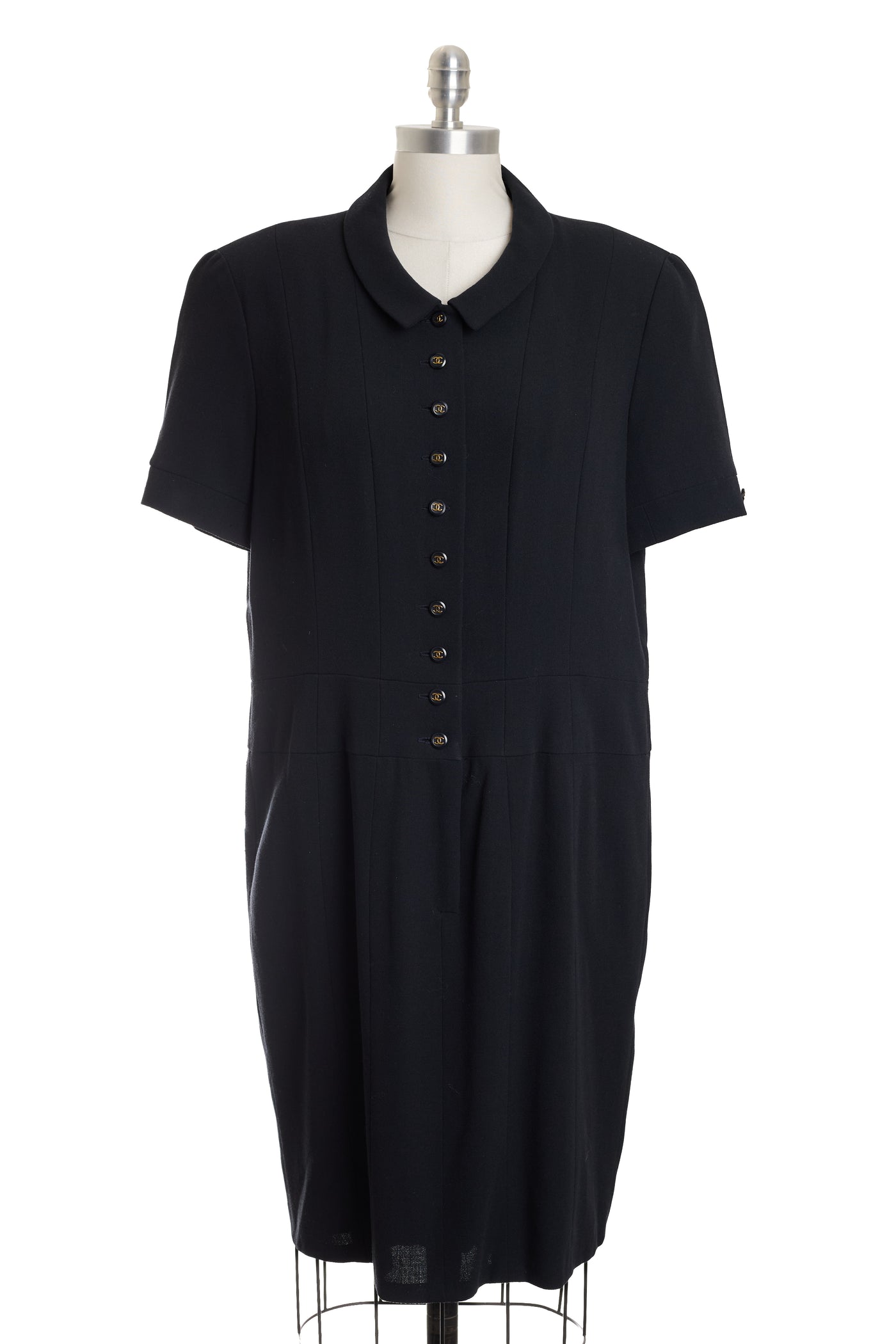 Chanel Vintage 1995 MIdnight Navy Collared Dress