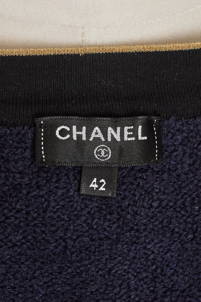 Chanel 2019 Cruise Runway Navy Blue Terry Cardigan
