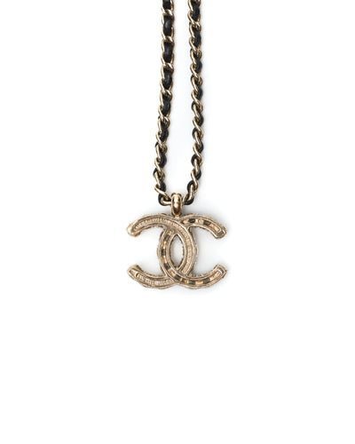 Chanel Faux Pearl and Crystal CC Pendant Necklace
