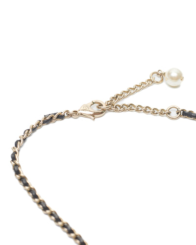 Chanel Faux Pearl and Crystal CC Pendant Necklace