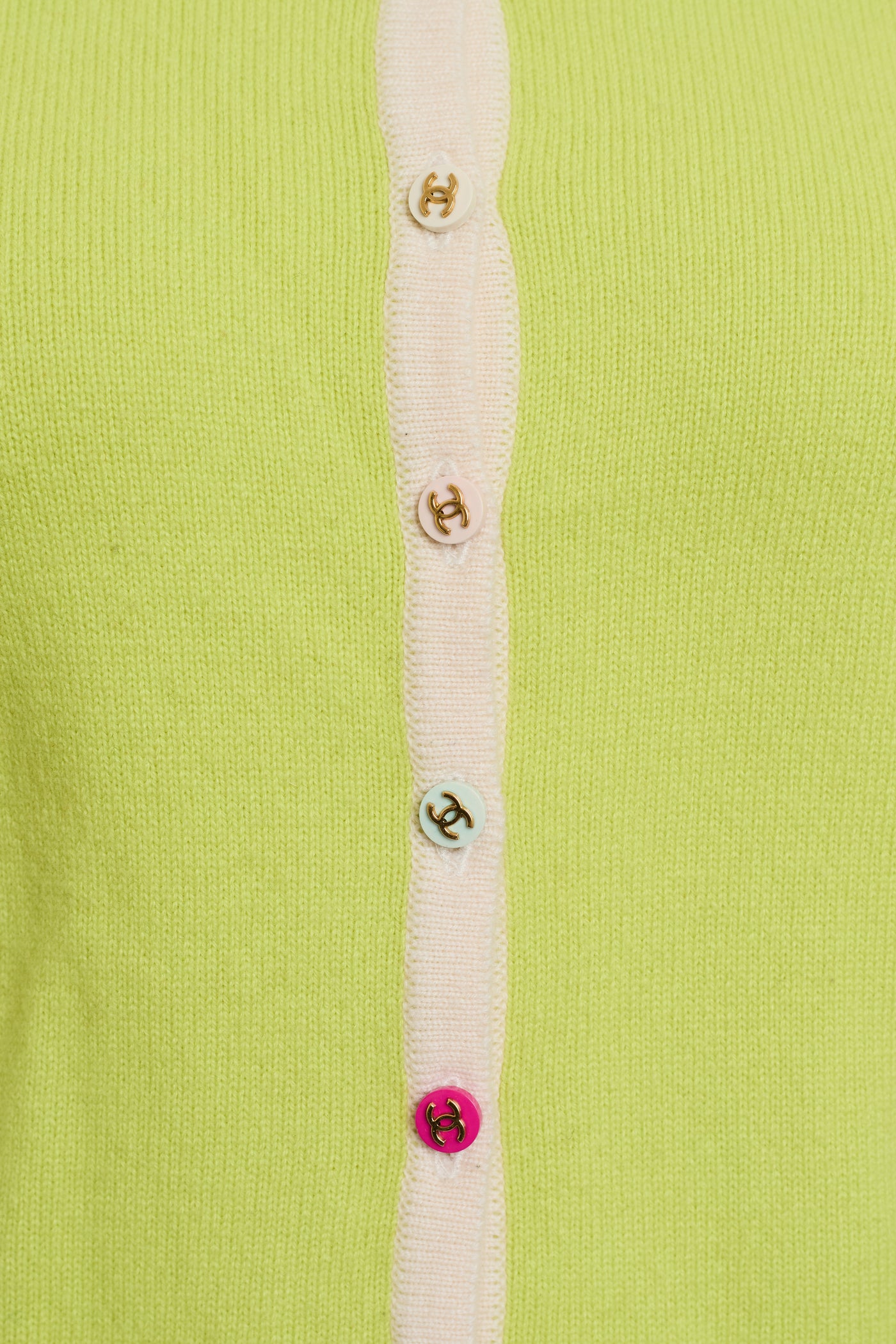Chanel Vintage 1996 Chartreuse Cashmere Shirt