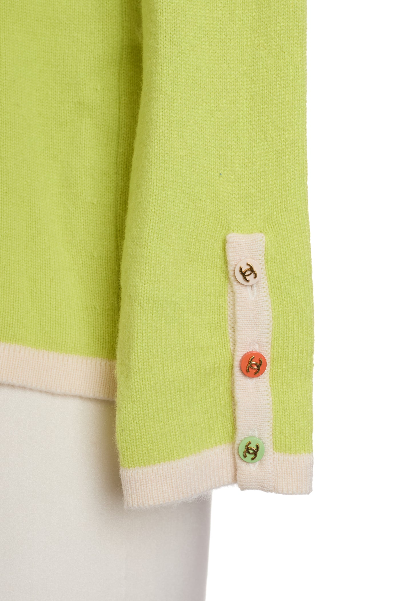 Chanel Vintage 1996 Chartreuse Cashmere Shirt