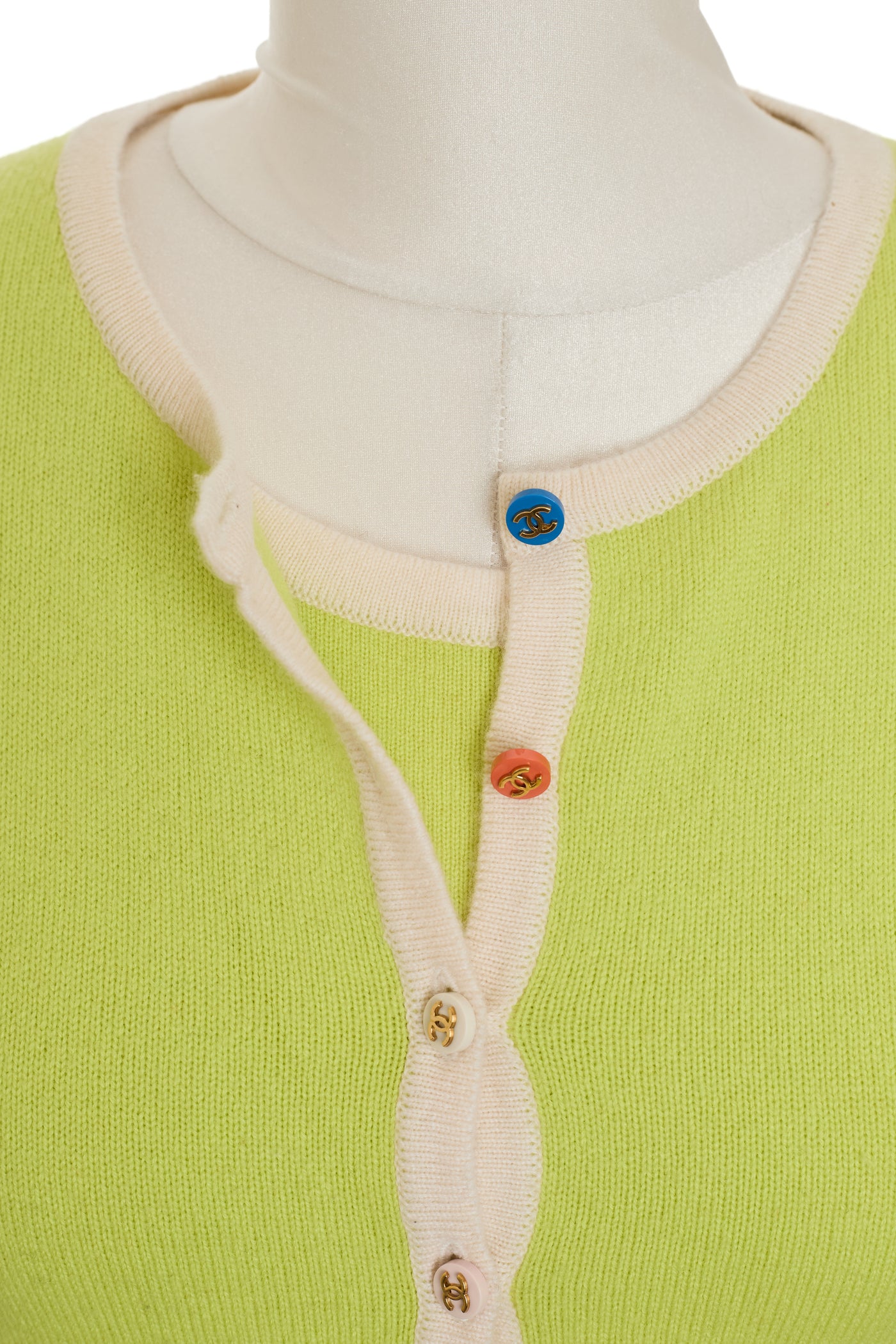 Chanel Vintage 1996 Chartreuse Cashmere Shirt
