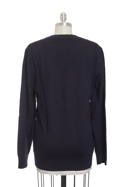 Gucci Navy Wool V-Neck Sweater