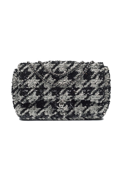 Chanel Houndstooth Sequin Single Flap Bag