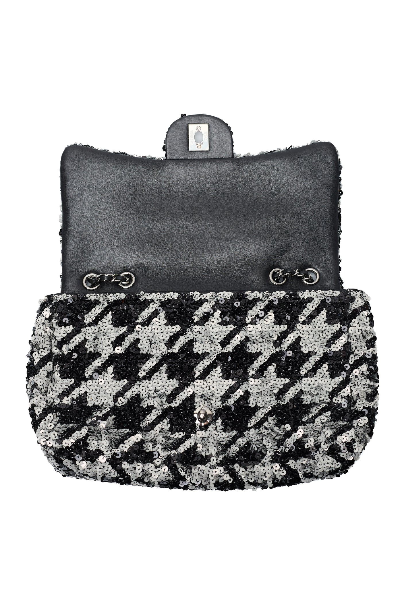 Chanel Houndstooth Sequin Single Flap Bag