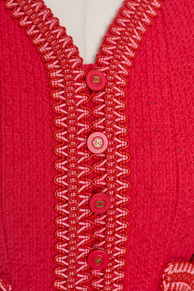 Chanel Vintage 1994 Runway Red Tweed Jacket