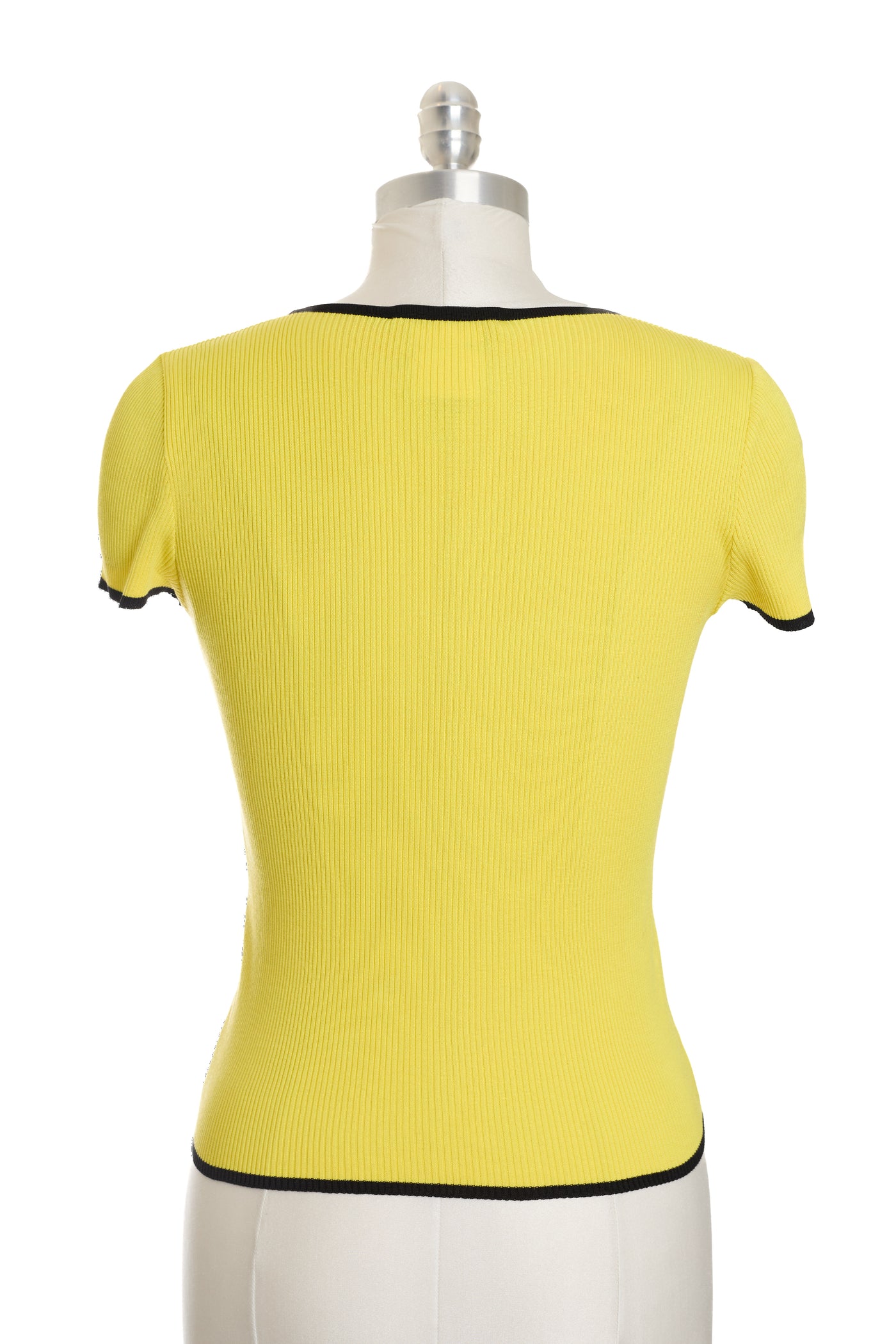 Chanel Vintage 1995 Yellow Cotton Knit Top