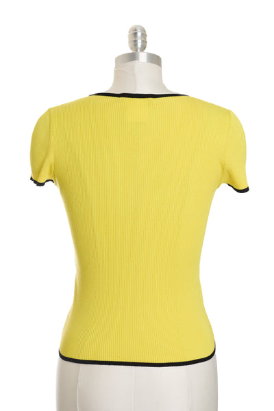Chanel Vintage 1995 Yellow Cotton Knit Top