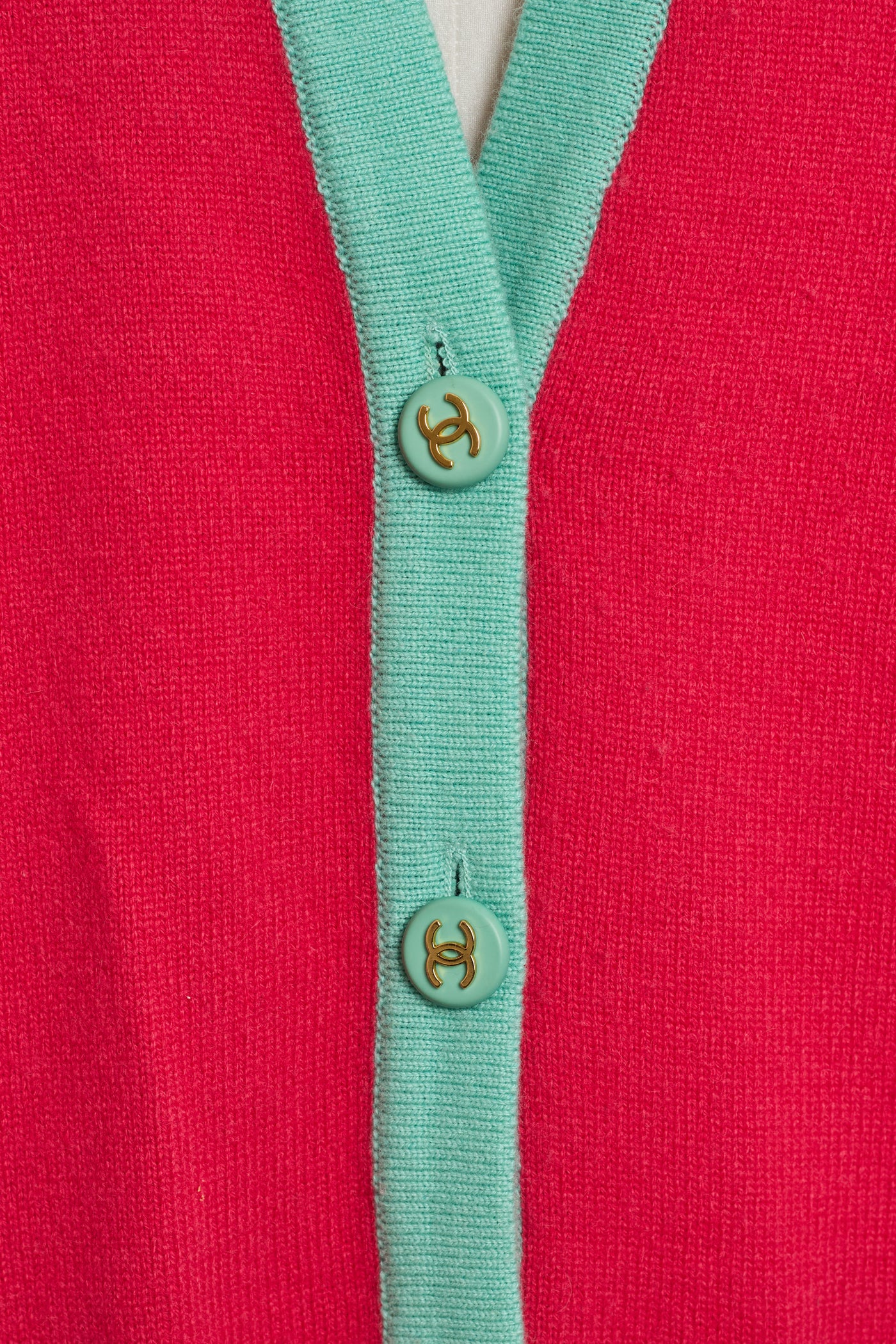 Chanel Vintage Hot Pink Cashmere Cardigan