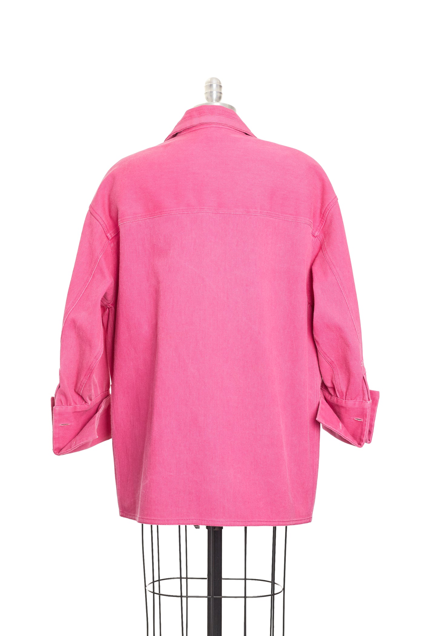 Chanel Vintage Rare 1992 Spring Summer Runway Pink Denim Button Up Denim Jacket