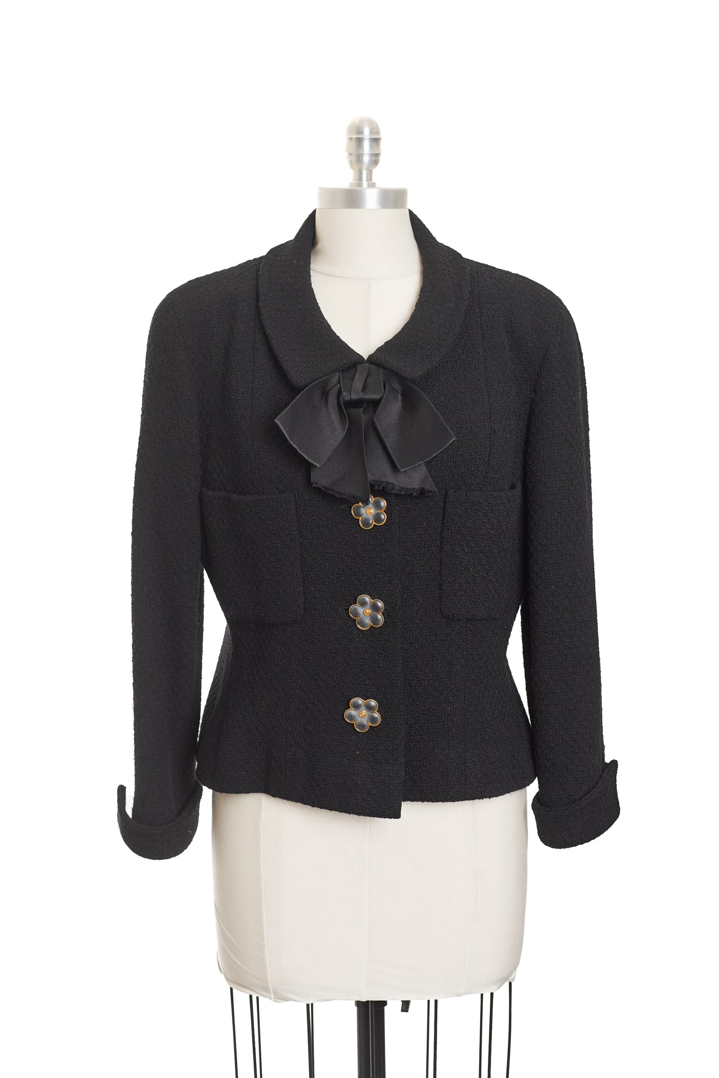 Chanel Vintage Black Ribbon Tweed jacket