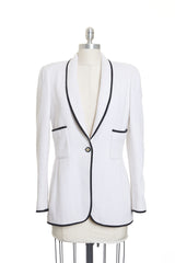 Chanel Vintage 1995 SS Runway White Cotton Blazer