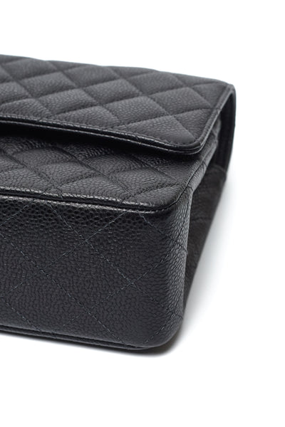 Chanel Vintage Black Caviar Medium Classic Double Flap