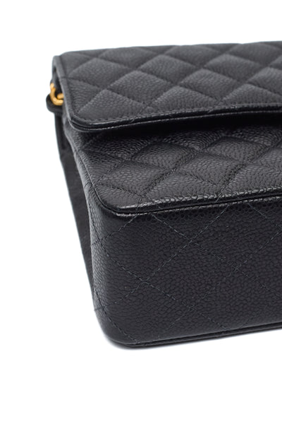 Chanel Vintage Black Caviar Medium Classic Double Flap
