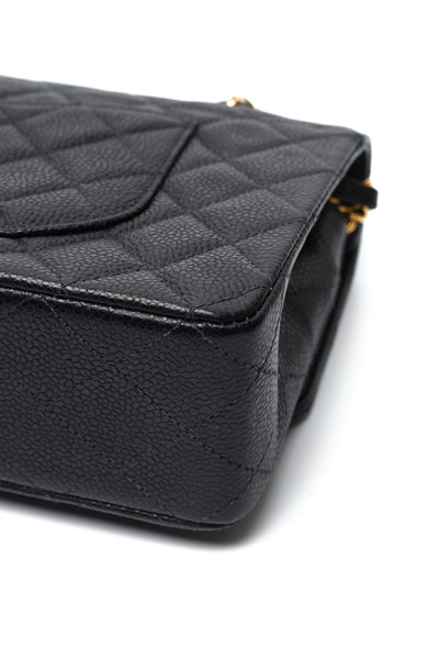 Chanel Vintage Black Caviar Medium Classic Double Flap