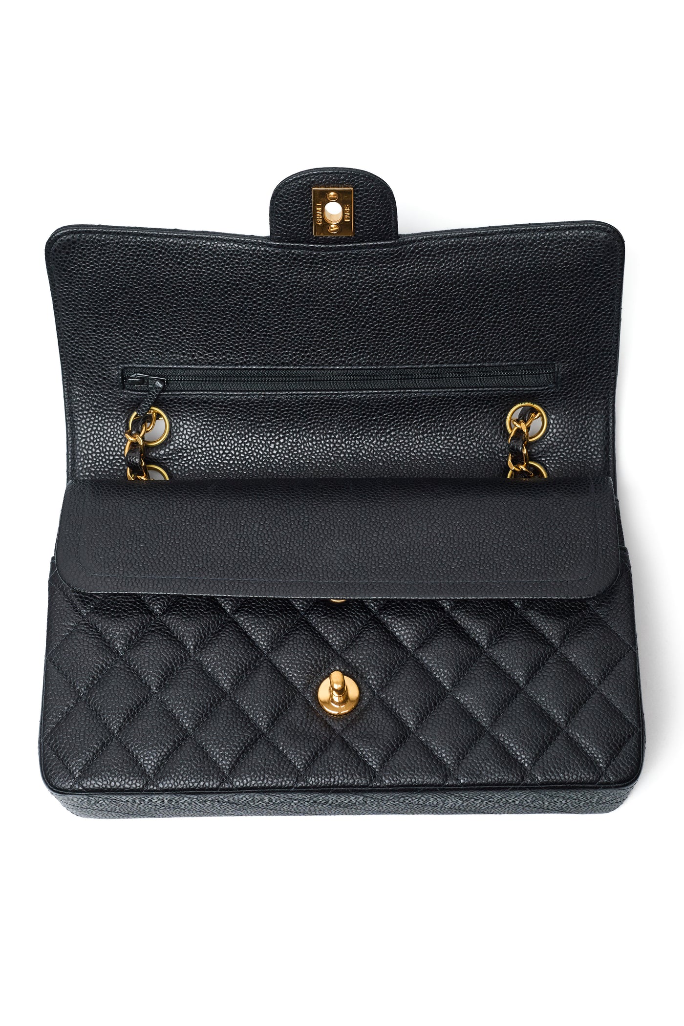 Chanel Vintage Black Caviar Medium Classic Double Flap