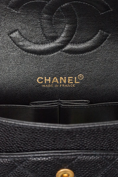 Chanel Vintage Black Caviar Medium Classic Double Flap