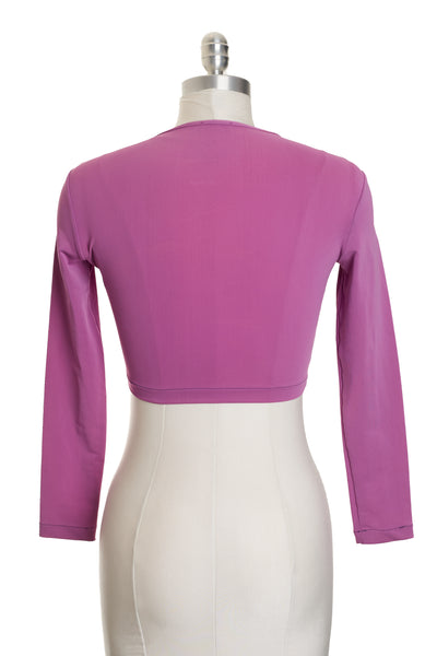 Chanel Vintage 1995 SS Runway Purple CC Long Sleeve Cropped Top